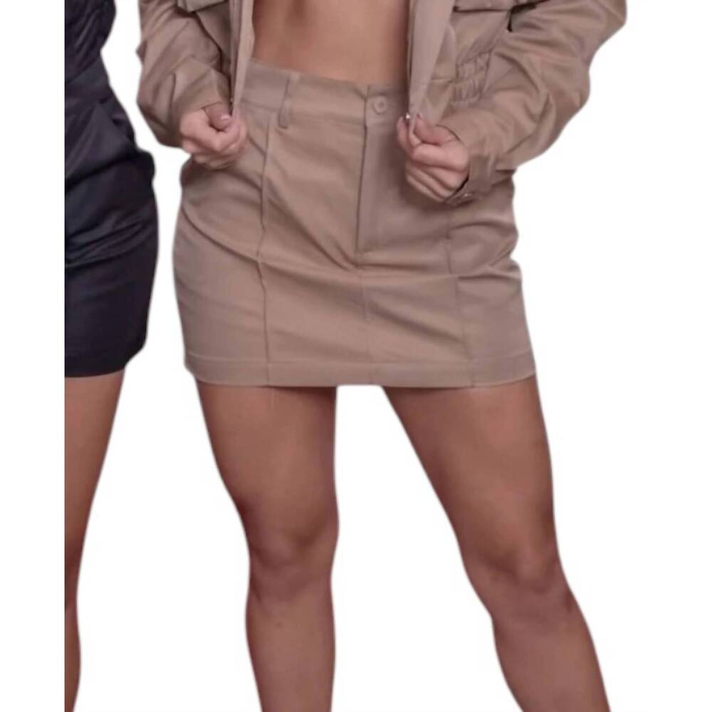 NEW BELLE D'AMOUR the nylon outfit skirt in camel